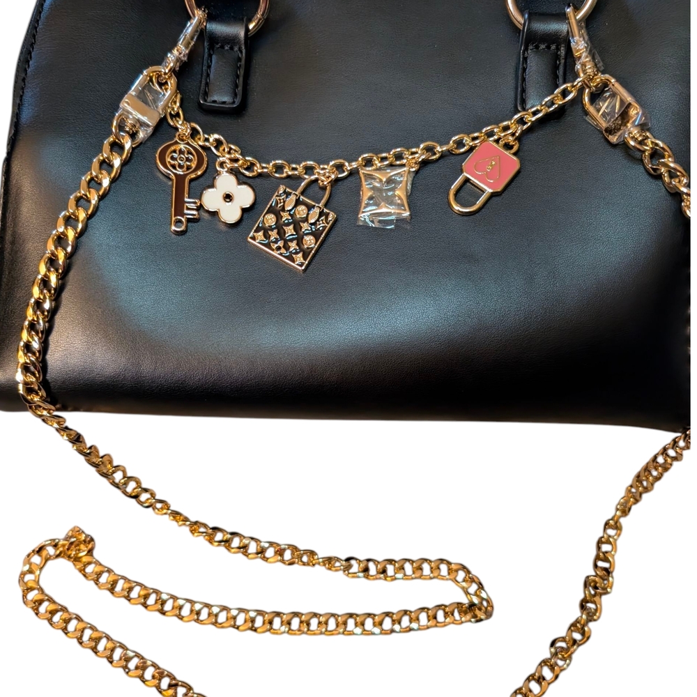 Gold Crossbody Chain Unbranded With Luxury Inspired Charms.